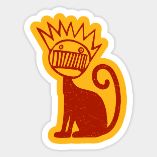 distressed cat ween Sticker